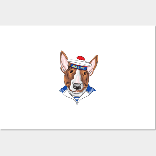 Bull Terrier breed in cap Posters and Art